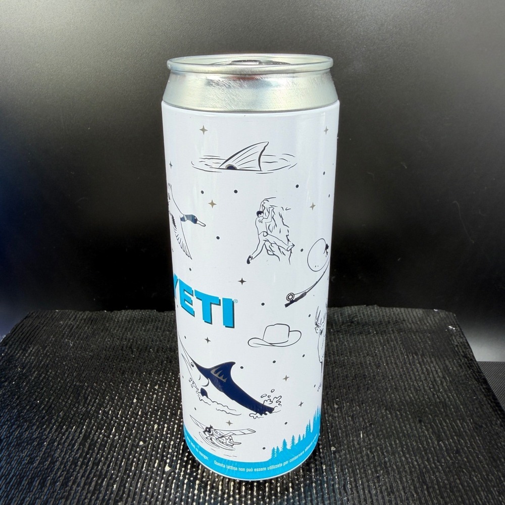 YETI Collectible Stash Tin Can Set of 2 White Outdoor Adventure Graphic Marlin - Picture 7 of 13